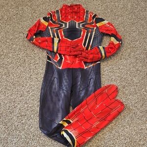 Red and Black Superhero Costume with Spider Emblem